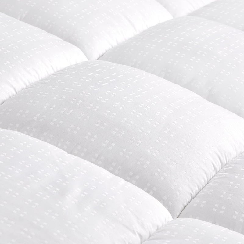 SLEEP ZONE Twin XL Cotton Mattress Topper, Ultra Fluffy Soft Mattress Pad Pillowtop Cooling Mattress Cover Fits 8-21 inch Deep Pocket, White - Image 2